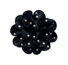 Elegant Large Rose Brooch lapel pin Hand-crafted delicate satin fabric imitat...