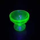 Vintage Uranium Glass Green Depression Glass Sherbet Dessert Cup Glows