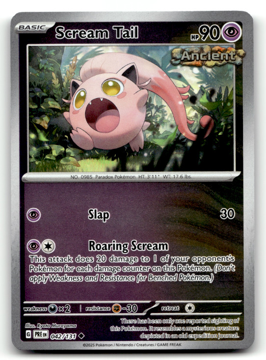 Scream Tail 042/131 Reverse Holo Uncommon SV: Prismatic Evolutions LP