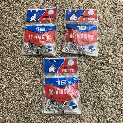 NOS Vintage Frost King Lawn Chair Furniture Re-Web Clips 12 Pieces Lot of 3 Bags