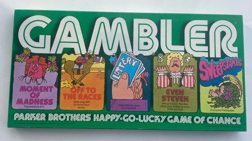GAMBLER Vintage 1970s Board Game Parker Brothers 100% Complete Used