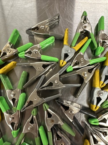 Lot Of 48 - 1" Spring Clamp, Green, Yellow, Black, Gray - Picture 3 of 13