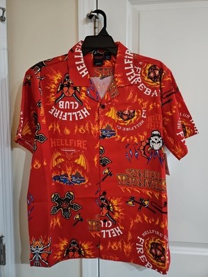 Netflix Stranger Things Hellfire Club Button Up Shirt Mens Size 3XL NWT