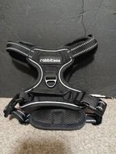 RabbitGoo Adjustable Dog No Pull Harness-Black Padded Reflective-Size Small