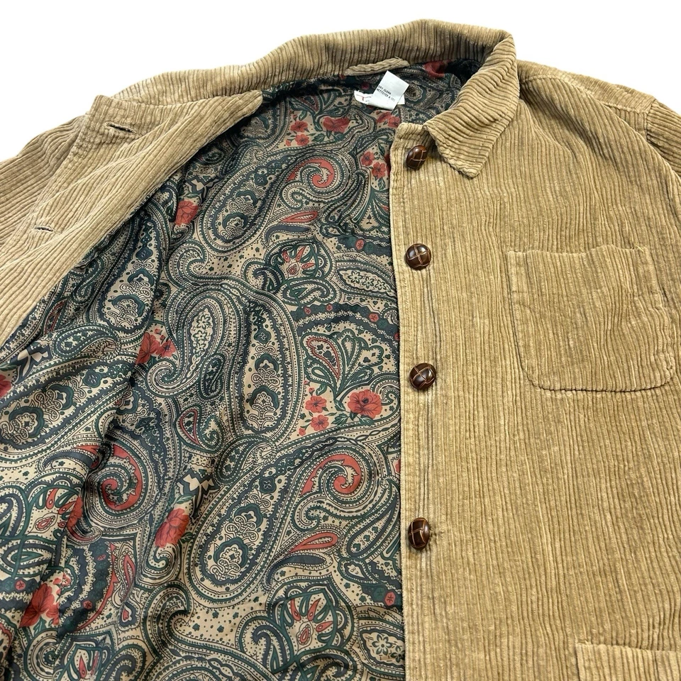 Vintage Corduroy Chore Jacket Paisley Lining Cottagecore Women’s 48 Inch Bust - Image 4 of 4