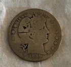 1909 Barber Quarter 25C Silver 0.9 Fineness Business Strike Circulated