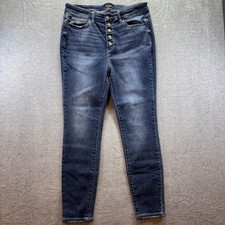 Judy Blue Jeans Womens 15/32 Blue Skinny Fit High Rise Stretch Button Fly Denim