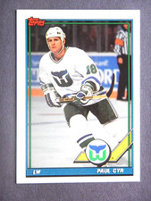 Paul Cyr #73 Topps 1991 Hockey Card (Hartford Whalers)
