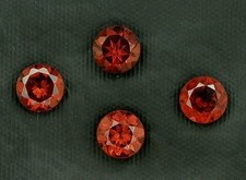 Four 3.5mm Round Faceted Garnet Gem Stone Gemstone Natural