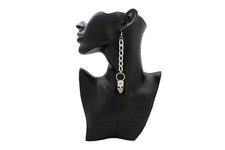 Women Earring Set Fashion Jewelry Silver Metal Chain Skeleton Skull Halloween