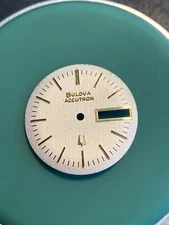 Vintage Bulova Accutron Day Date Watch Dial 218 - White Dial