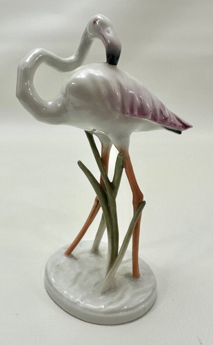 Vintage 1946 Rosenthal Germany Bavaria Porcelain Flamingo Bird Figurine Statue - Picture 12 of 13