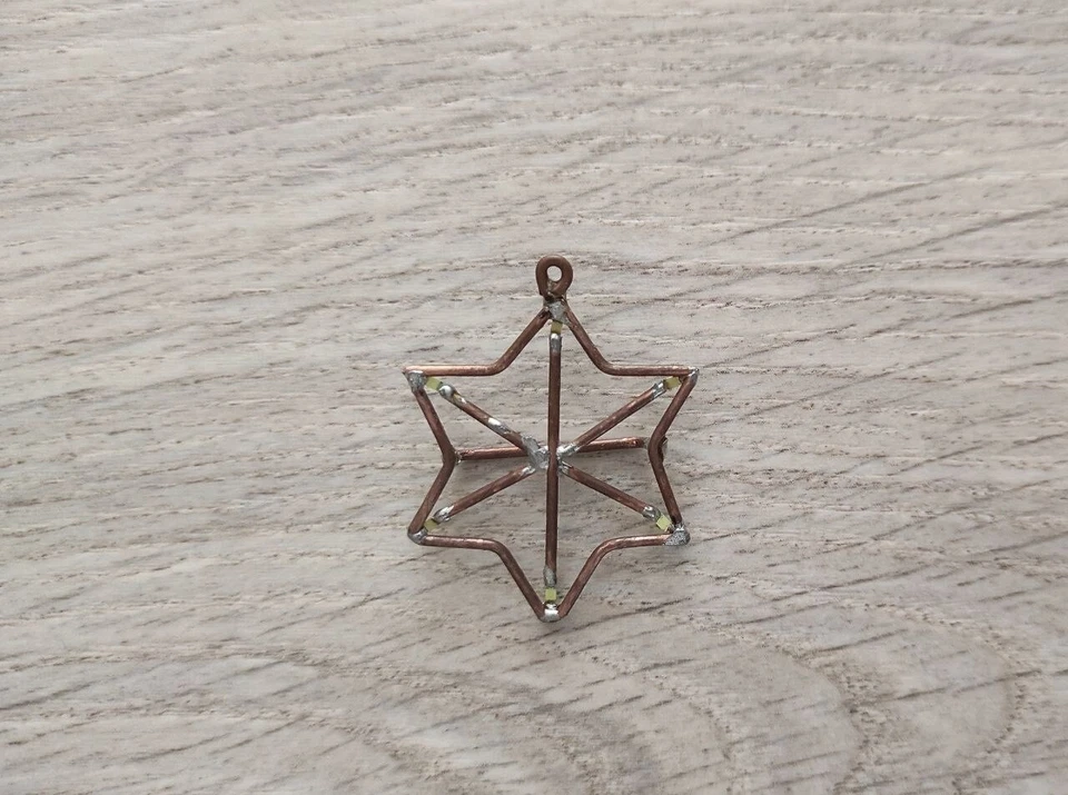 Original LED jewelry from copper wire. LED decoration handmade.Cristmas gift. - Image 2 of 4