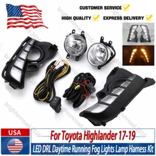 For Toyota Highlander 2017-2019 LED DRL Daytime Running Fog Lights Harness Kit