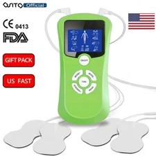 TENS Unit EMS Machine Electronic Pulse Muscle Stimulator Back Neck Pain Relief