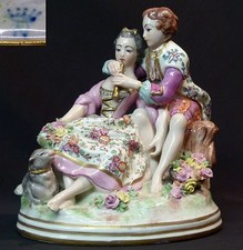 AA 19ème groupe Porcelaine fine capodimonté 1.2kg22cm romantique Meissen saxe  