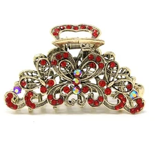 NEW Large elegant rhinestones crystal metal butterfly design hair claw clip jaw 