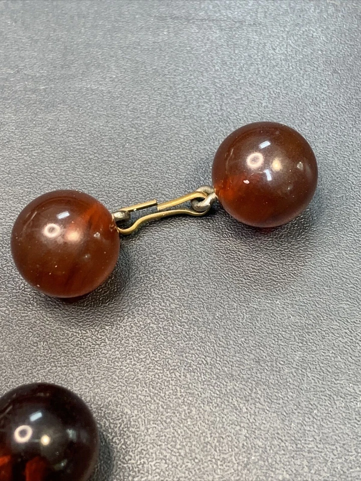 Women ladies Men’s Cufflinks￼ Authentic Tested Bakelite Round Button Hole Style - Image 4 of 4