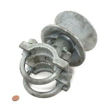 (4-Pack) 3" Round Post x 2 1/2" Round Frame Steel Cantilever Roller