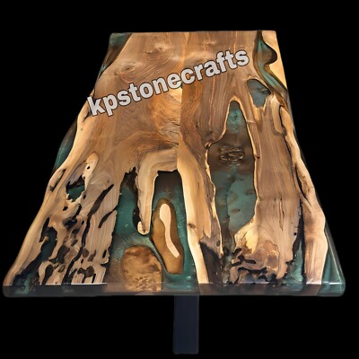 Custom Epoxy Resin Ancient Black Walnut Dining Table   conference table