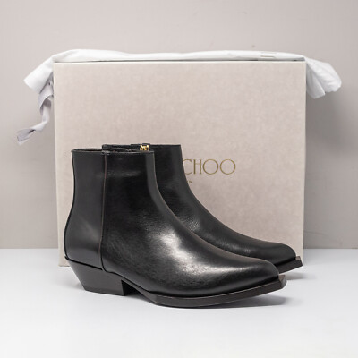 Jimmy Choo Jun Black Leather Booties Size 8.5 US (38.5 EU)