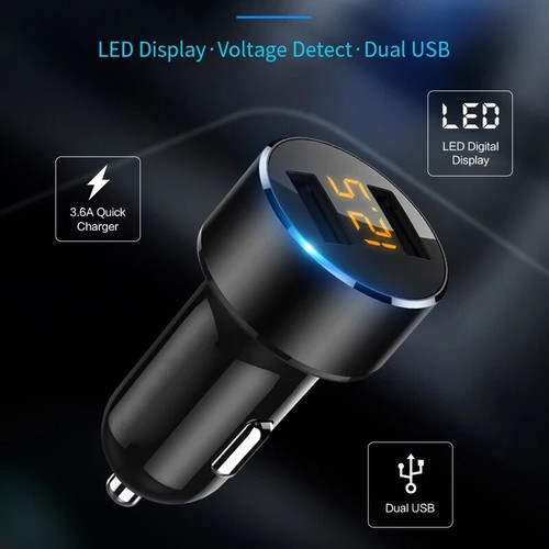 3.1A Dual Black Car Fast Charger USB, 12V - Picture 6 of 7