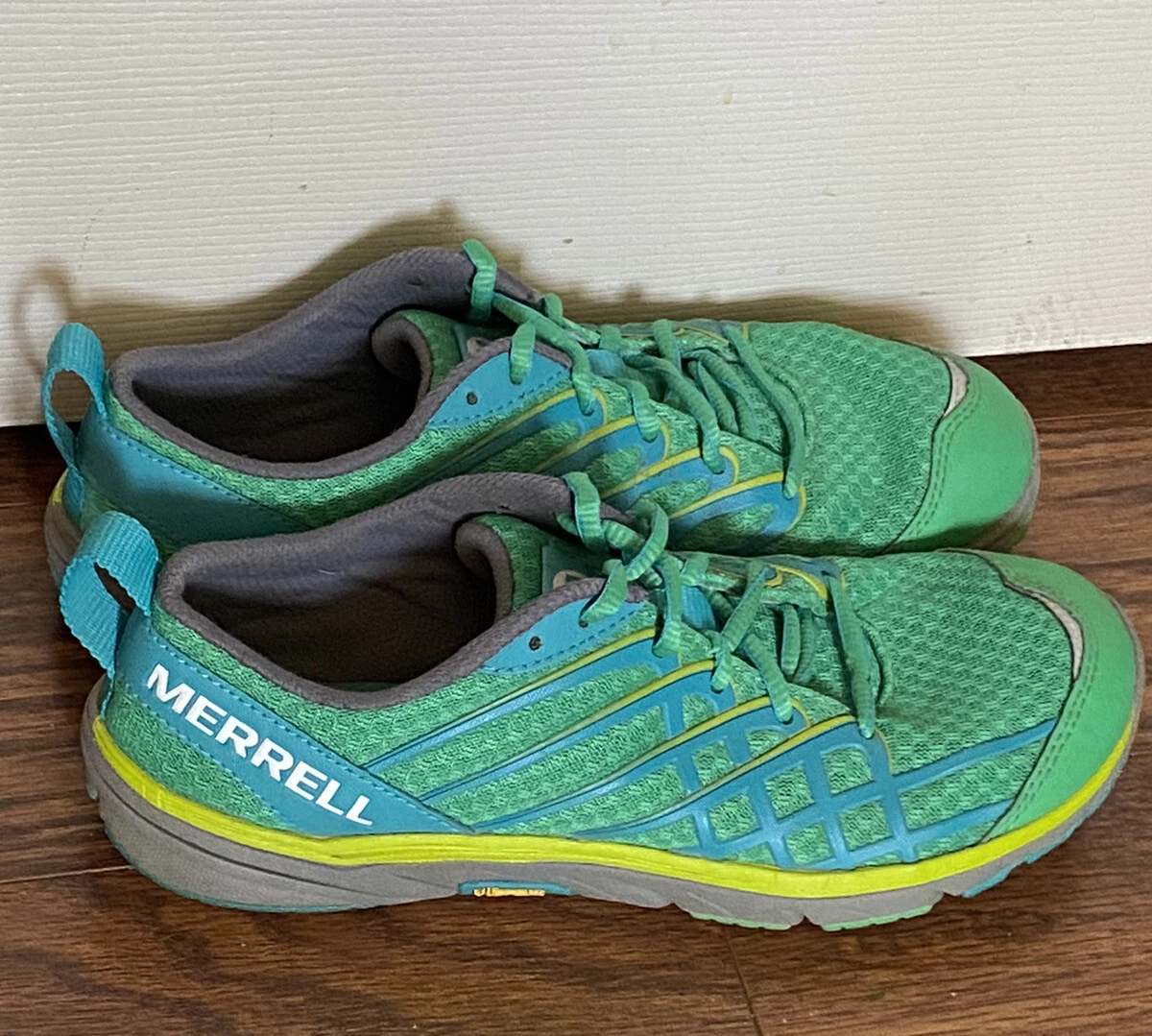 Merrell Vibram Bare Access 6.5 Performance Green Aqua Mesh Sneakers | eBay