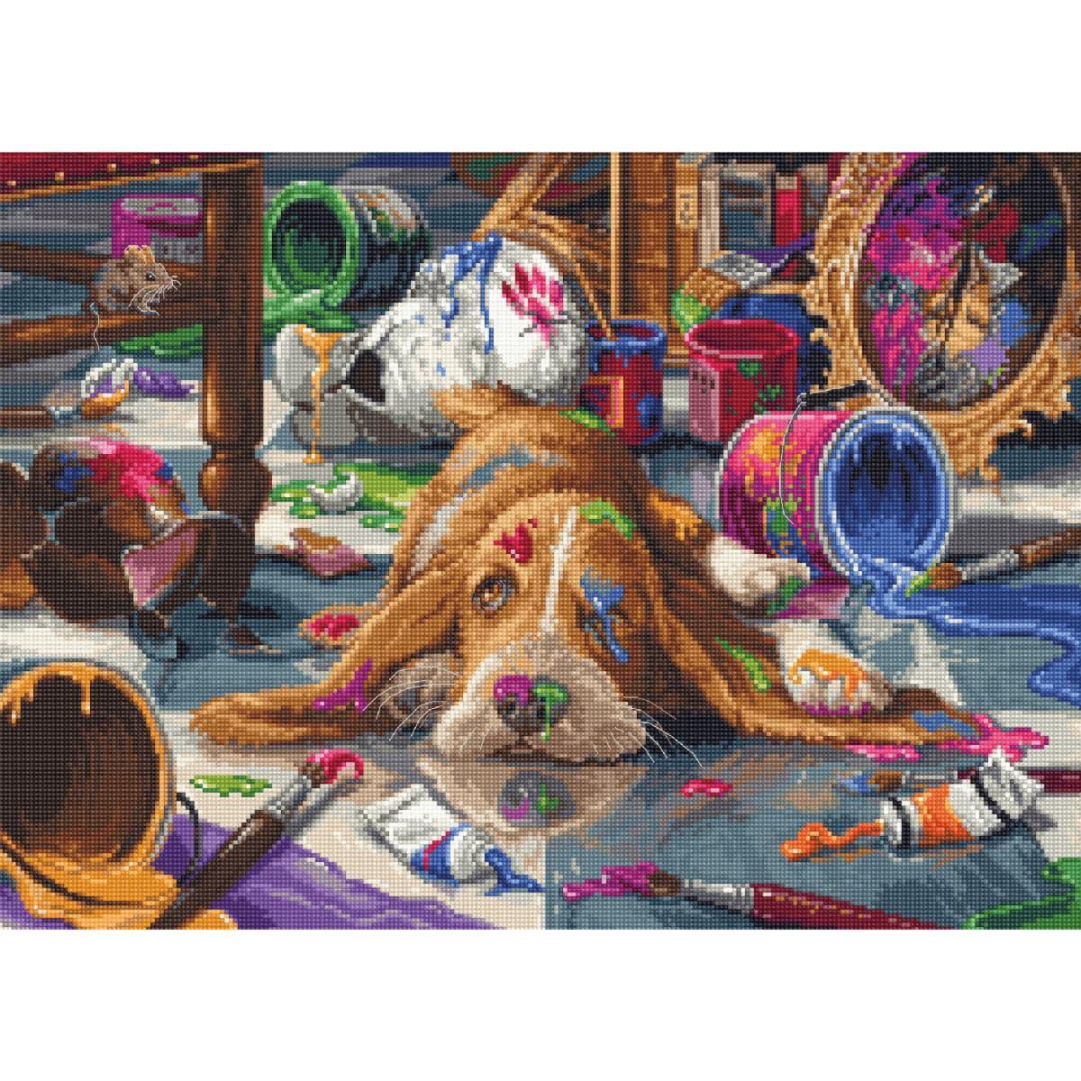 Luca-S counted cross stitch kit ""Picassos Colors"", 40x29cm, DIY