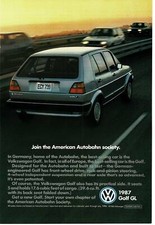 1987 VOLKSWAGEN Golf silver 4-door hatchback Vintage Print Ad
