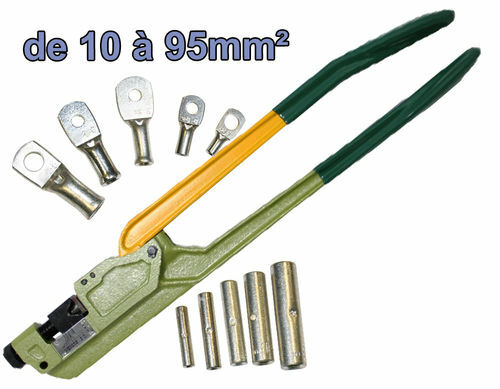 Pince à sertir par poinçonnage pour éviter les faux contacts 95mm²
