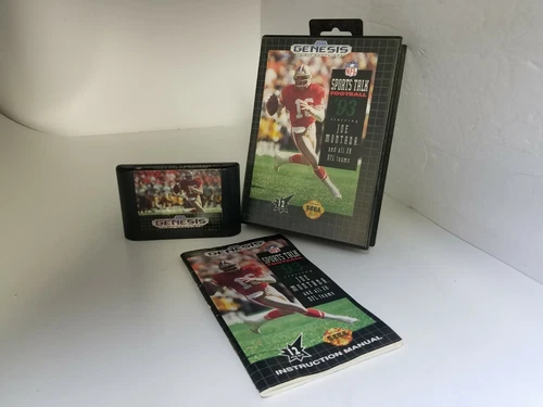 SPORTS TALK FOOTBALL 93 Sega Genesis COMPLETE CIB NTSC US/Can J31