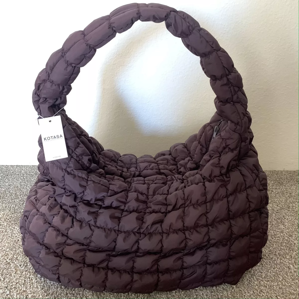 Similar to COS Quilted Oversized Shoulder Bag Brown brand KOTASA