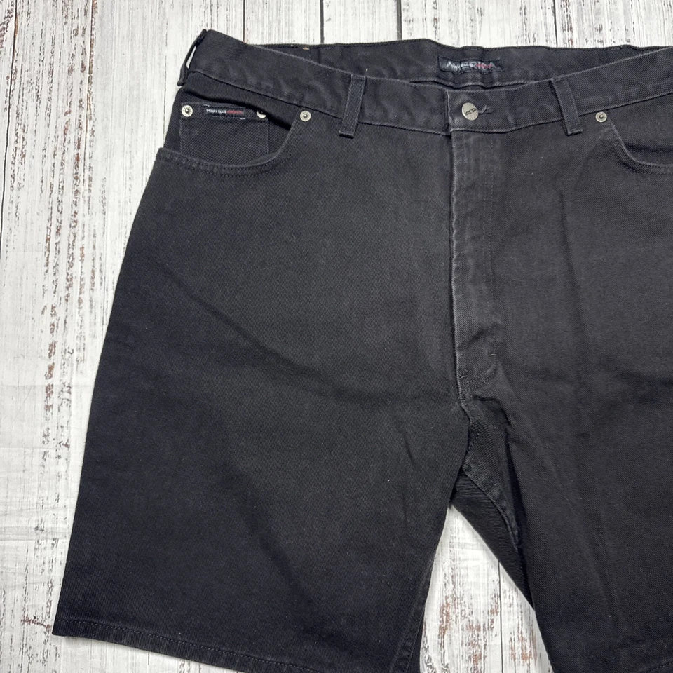 SHORTS JEANS AMERICANO PERRY ELLIS MASCULINO TAMANHO 40* 39* PRETO Y2K HIP HOP - Imagem 2 de 4
