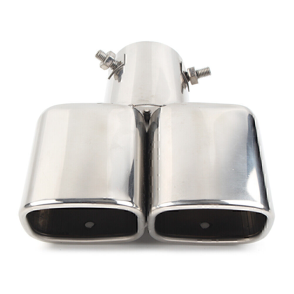 New Stainless Steel Rear Exhaust Dual Pipe Tail Muffler Tip Square ...