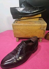 Hanover Master Flex Mens 9½ EEE/E Captoe Oxford Black Leather Made In USA Shoes