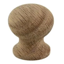 (12 Pack) 1" Face-grain Solid Oak Knob Unfinished