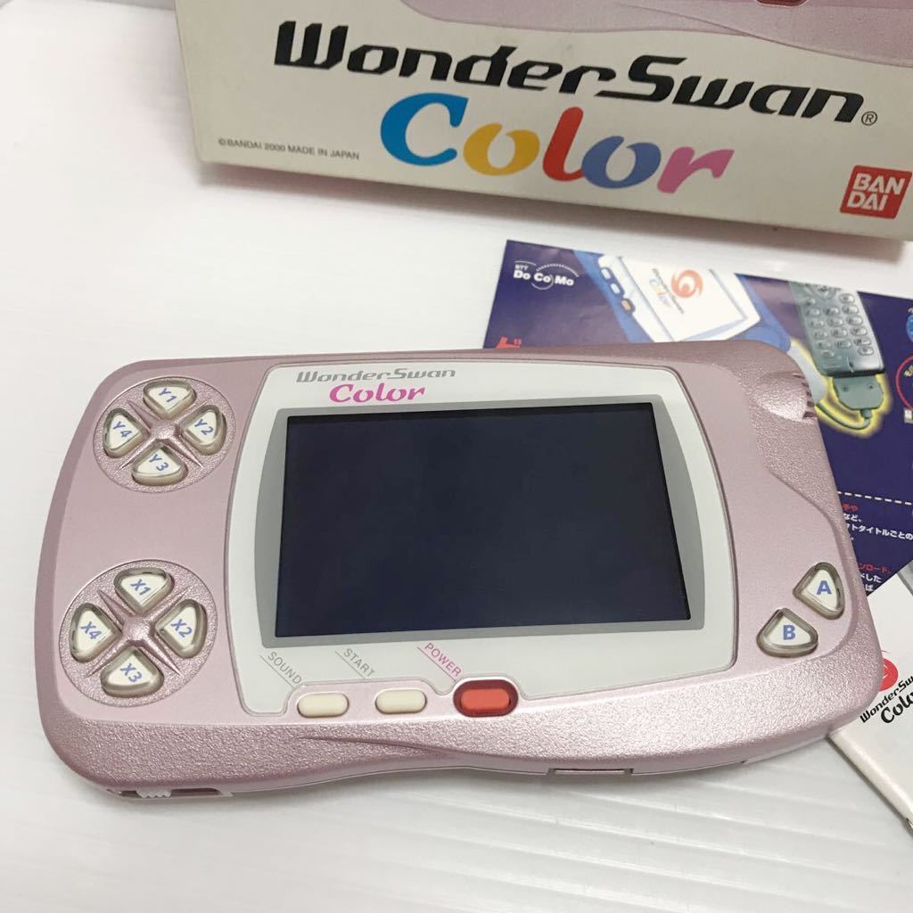BANDAI 旧世代ゲーム機本体 WONDERSWAN COLORパール WonderSwan Color Console PEARL PINK WSC-001 Boxed Bandai
