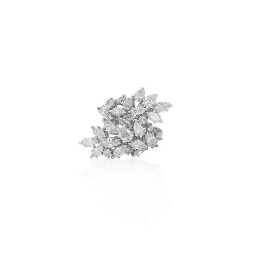 Luxuries 5.35 TCW Lab-Created Pear & Marquise Cut White Sapphire Cluster Ring - Picture 3 of 8