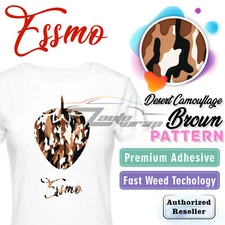 Essmo™ Desert Camouflage Brown Pattern Heat Transfer Vinyl HTV T-Shirt Iron SP02