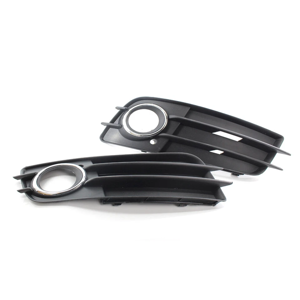 Front Fog Light Grille Cover Bezel w/Chrome Ring For Audi A4 S-LINE S4 2008-2012 - Image 2 of 4