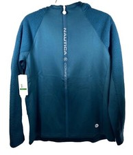 Nautica Competition Woman  s Fleece Full Zip Hoodie Jacket Ink Blue Sz Large NWT