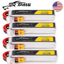 4X Tattu 850mAh 95C 11.4V HV 3S Lipo Battery XT30 Plug-Long For FPV Quadcopter