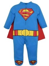 NIP DC Comics Justice League Superman Baby Boy Zip Up Costume Coverall 0-3 Month
