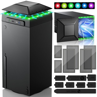 Cooling Fan RGB with Dust Filter 7 LED Modes Auto Speed Xbox Series X Horizontal