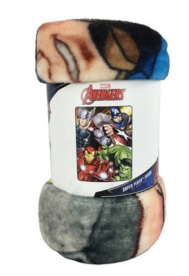 Marvel Thor Hulk Iron Man Captain America Super Plush Soft Throw Blanket 46''x60''