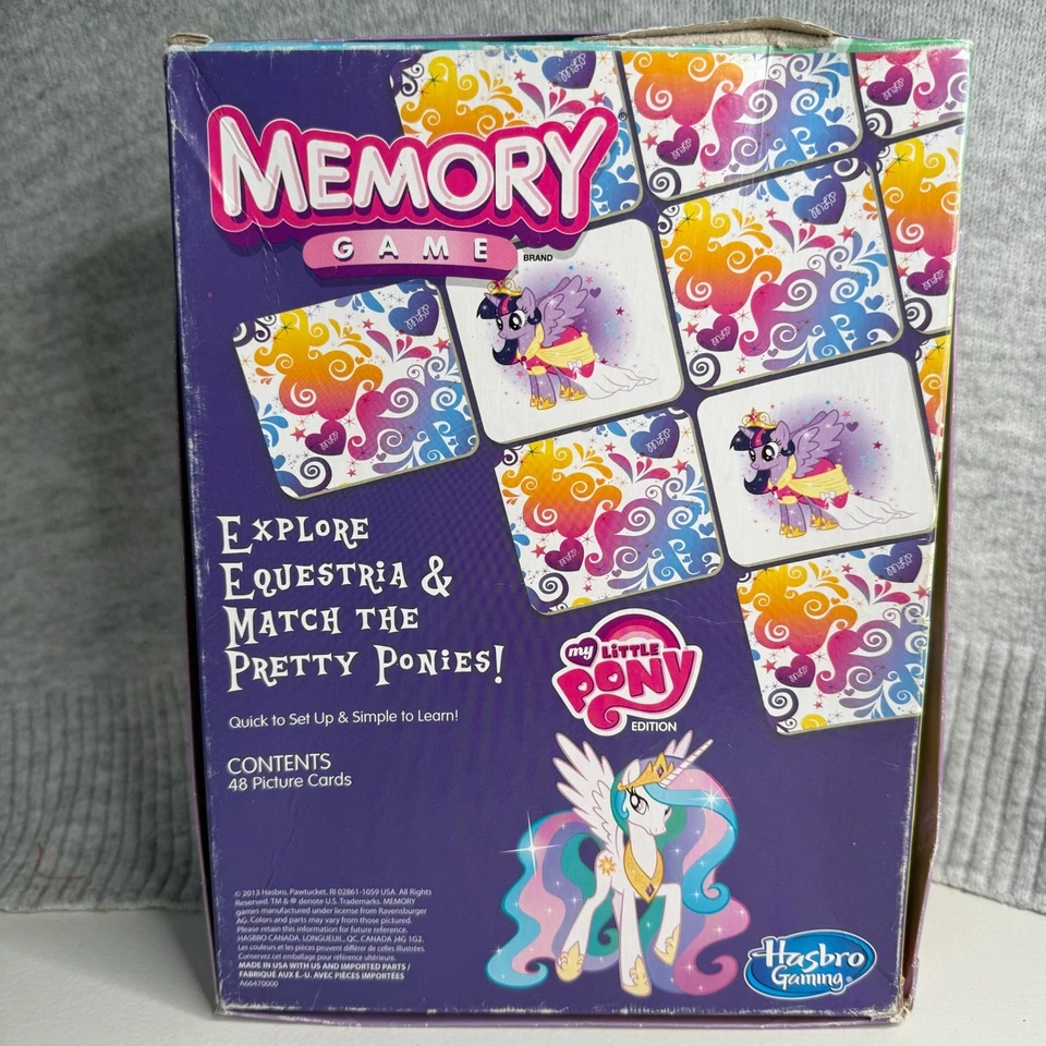2013 My Little Pony Memory Game Hasbro 48 Cards Matching Kids Fun Learning Horse - Image 3 of 4