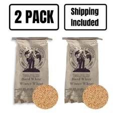 Organic Rolled Hard White Winter Wheat | Pack of 2 | 25 lb | Non-GMO | Shipping