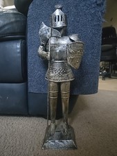 Metal Suit Of Armor Knight Pike Shield On Stand 16" Statue FREE 2 DAY SHIPPING