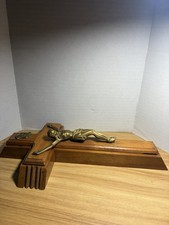 Vintage INRI Wooden Divinity Crucifix Cross Set. Sick Call Last Rites.