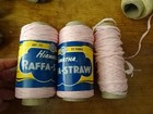 Lot 12+Vtg skeins Hiawatha Raffa-Straw-spools Yarn-gray,orange,pink-72 yds ea — photo 7